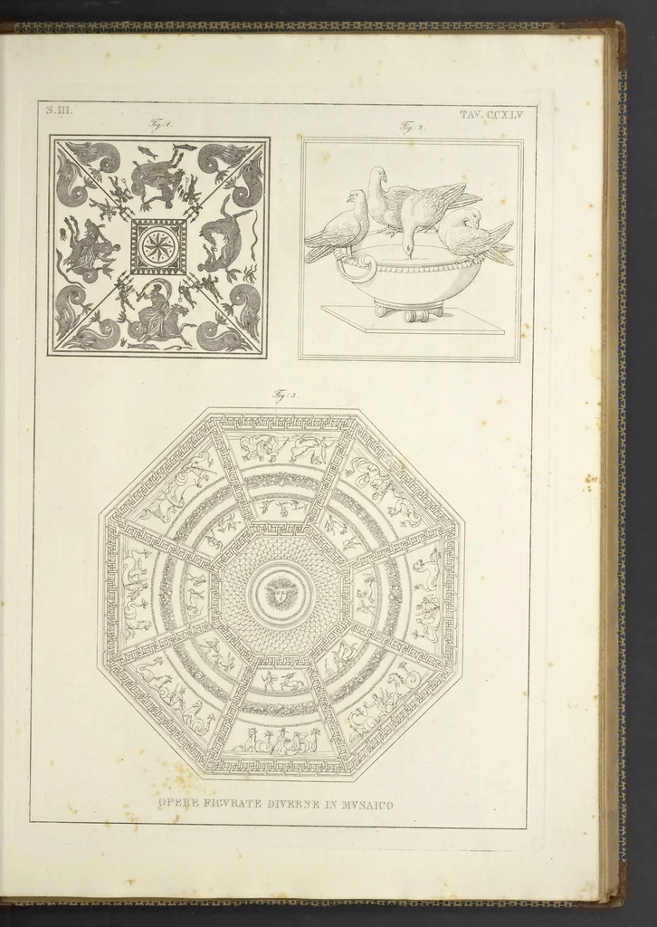 An illustration from L'architettura antica descritta e dimostrata coi monumenti ... : opera divisa in tre sezioni risguardanti la storia, la teorica, e le pratiche dell' architettura egiziana, greca e romana, 1830, leaf 266