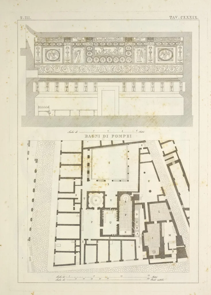 An illustration from L'architettura antica descritta e dimostrata coi monumenti ... : opera divisa in tre sezioni risguardanti la storia, la teorica, e le pratiche dell' architettura egiziana, greca e romana, 1830, leaf 30