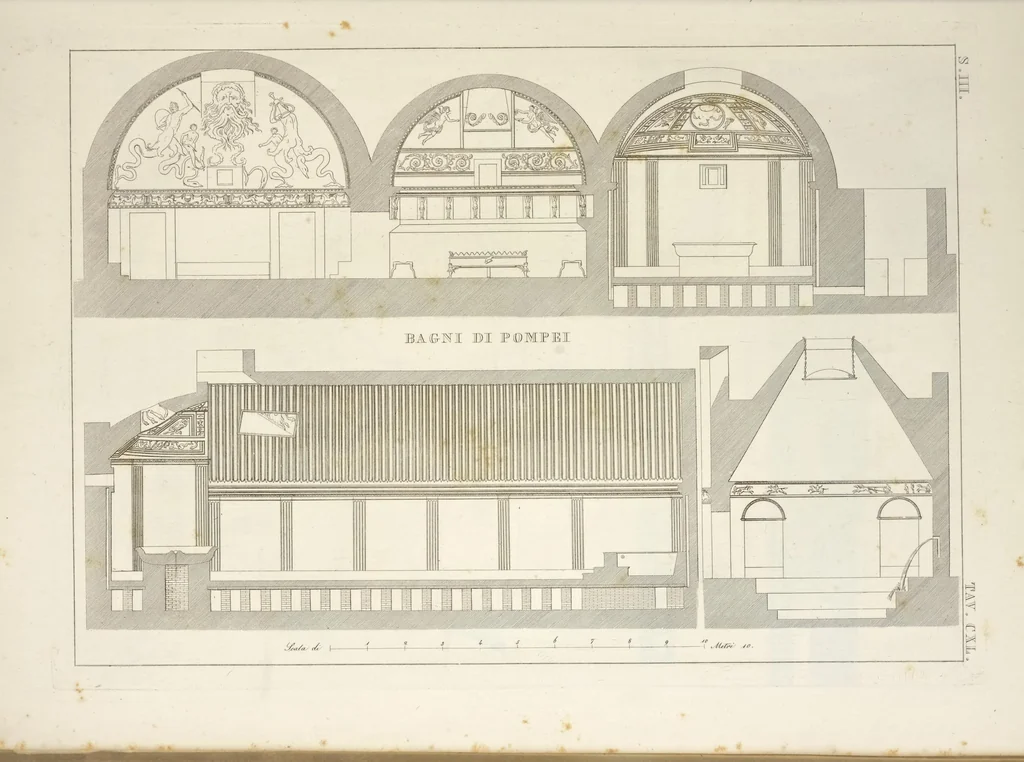 An illustration from L'architettura antica descritta e dimostrata coi monumenti ... : opera divisa in tre sezioni risguardanti la storia, la teorica, e le pratiche dell' architettura egiziana, greca e romana, 1830, leaf 32