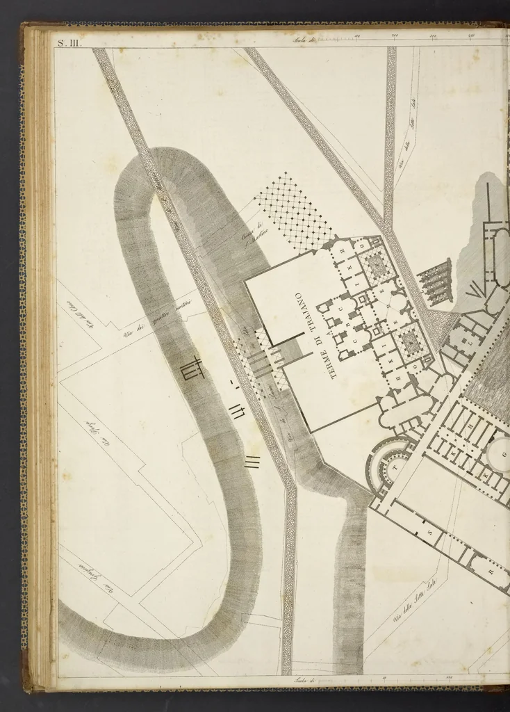 An illustration from L'architettura antica descritta e dimostrata coi monumenti ... : opera divisa in tre sezioni risguardanti la storia, la teorica, e le pratiche dell' architettura egiziana, greca e romana, 1830, leaf 45