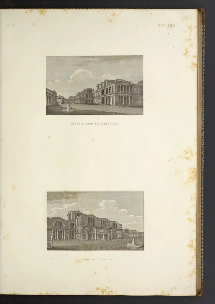 An illustration from L'architettura antica descritta e dimostrata coi monumenti ... : opera divisa in tre sezioni risguardanti la storia, la teorica, e le pratiche dell' architettura egiziana, greca e romana, 1830, leaf 64