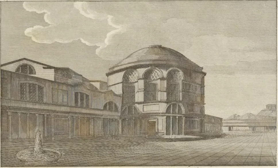 An illustration from L'architettura antica descritta e dimostrata coi monumenti ... : opera divisa in tre sezioni risguardanti la storia, la teorica, e le pratiche dell' architettura egiziana, greca e romana, 1830, leaf 66