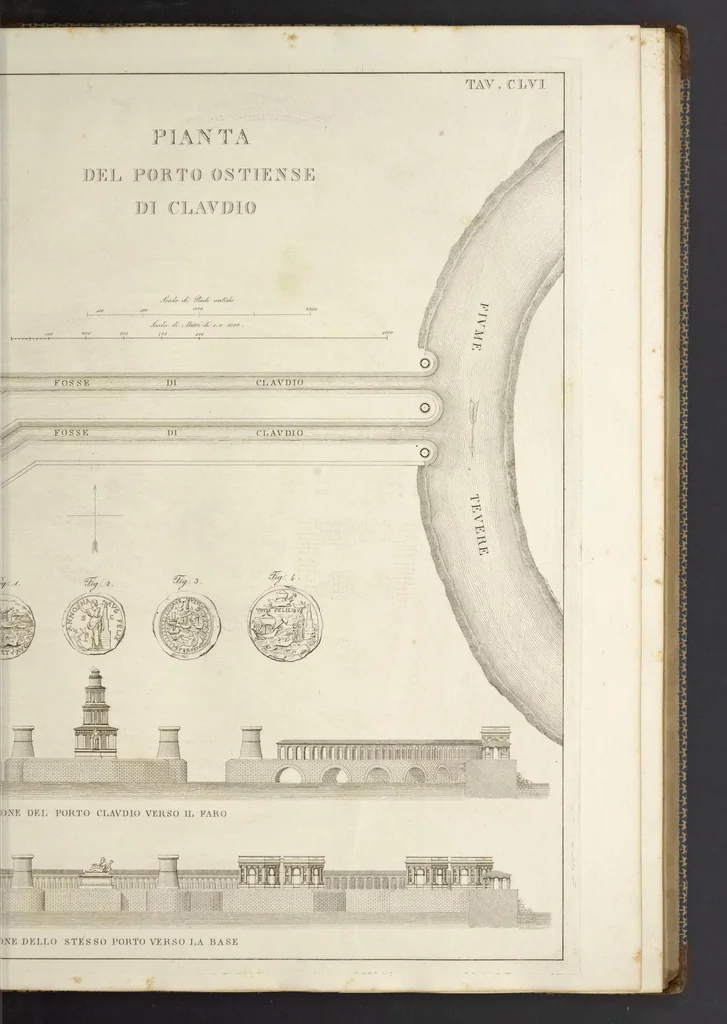 An illustration from L'architettura antica descritta e dimostrata coi monumenti ... : opera divisa in tre sezioni risguardanti la storia, la teorica, e le pratiche dell' architettura egiziana, greca e romana, 1830, leaf 78