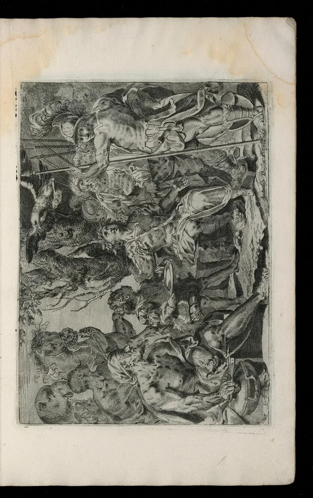 An illustration from La pompa della solenne entrata fatta dalla serenissima Maria Anna Avstriaca : figlia dell'inuittissimo imperante Ferdinando terzo et sposa del potentissimo Filippo qvarto monarcha delle Spagne, rè di molti regni, duca di Milano, accompagnata dal serenissimo Ferdinando qvarto rè di Boemia, & Ongaria suo fratello nella città di Milano : con la descrittione de gli apparati, & feste reali in questa occasione essibite, 1651, leaf 88