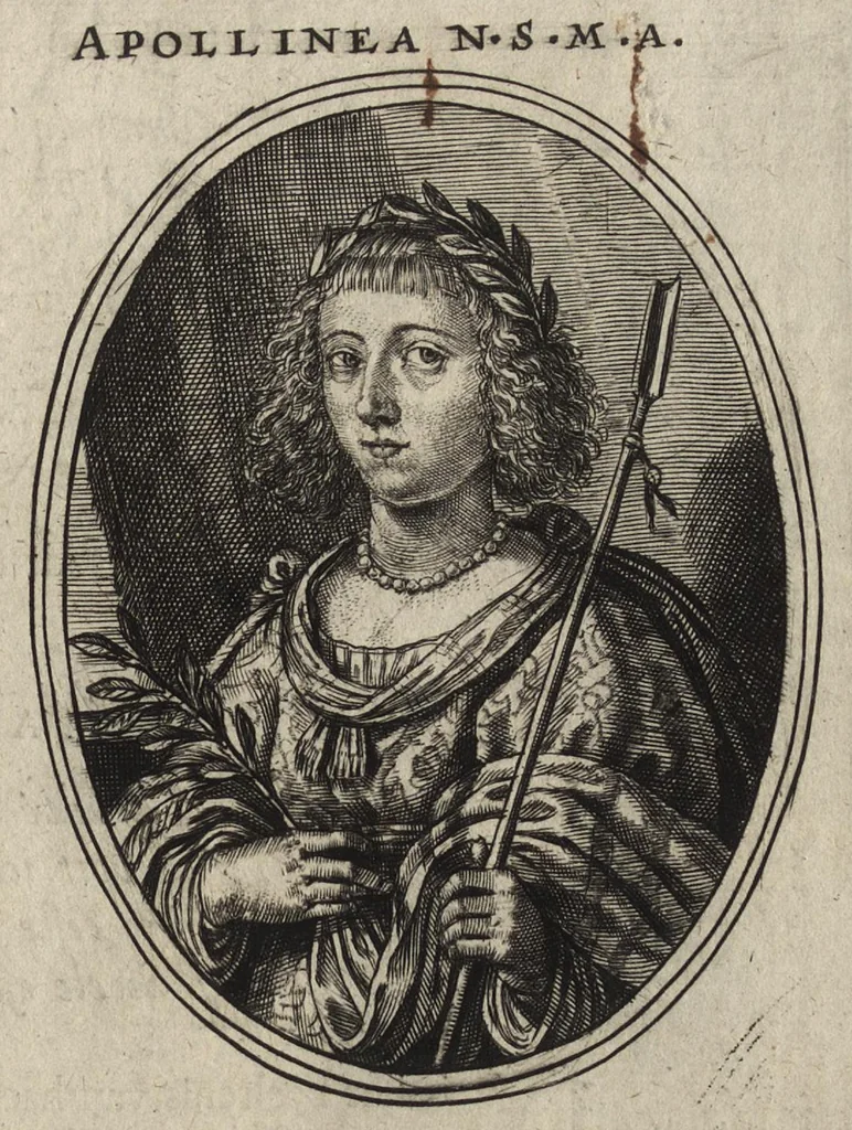 An illustration from Les vrais pourtraits de quelques unes des plus grandes dames de la chrestiente, desguisees en bergeres, I.[-IV.] partie = Ware afbeeldinghe van eenige der aldergrootste ende doorluchtigste vrouwen van heel christenrijck, vertoont in gedaente als herderinnen, I.[-IV.] deel, 1640, leaf 58