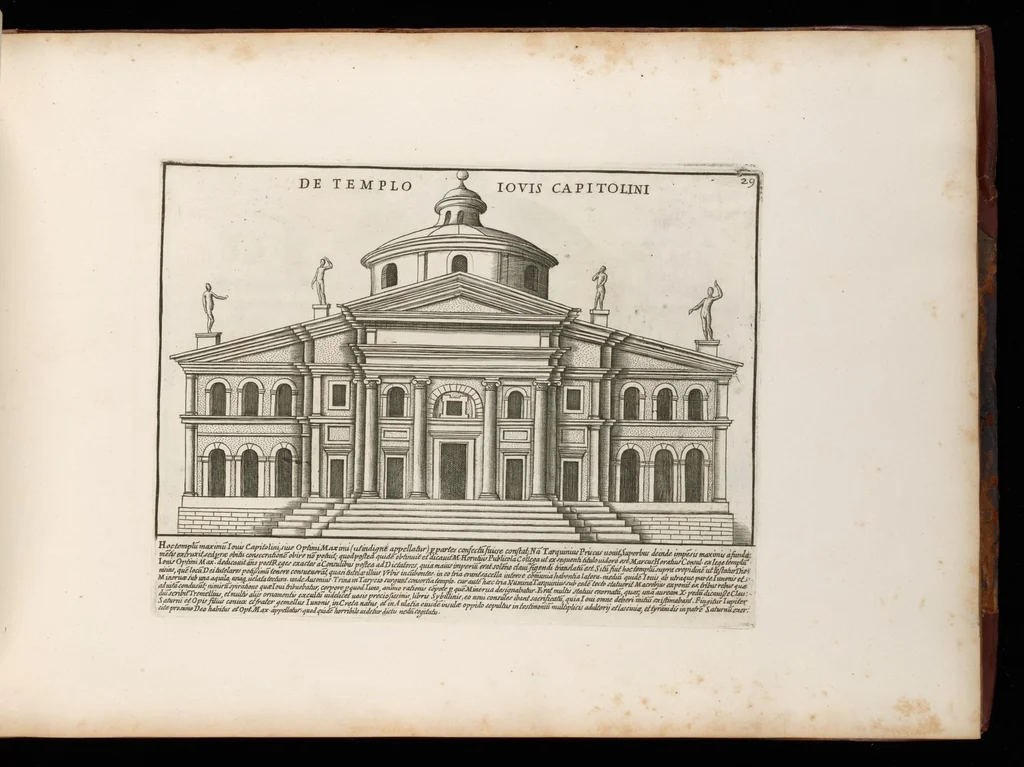 An illustration from Romanæ magnitvdinis monvmenta : qvæ vrbem illam orbis dominam velvt redivivam exhibent posteritati, vetervm recentiorvmqve qvotqvot hac de re scripservnt avthoritate probata, qvibvs svffragantvr nvmismata, et mvsea principvm præsertim fragmenta marmorea Farnesiana, qvæ vrbis antiqvæ ichnographiam continent, 1699, leaf 60