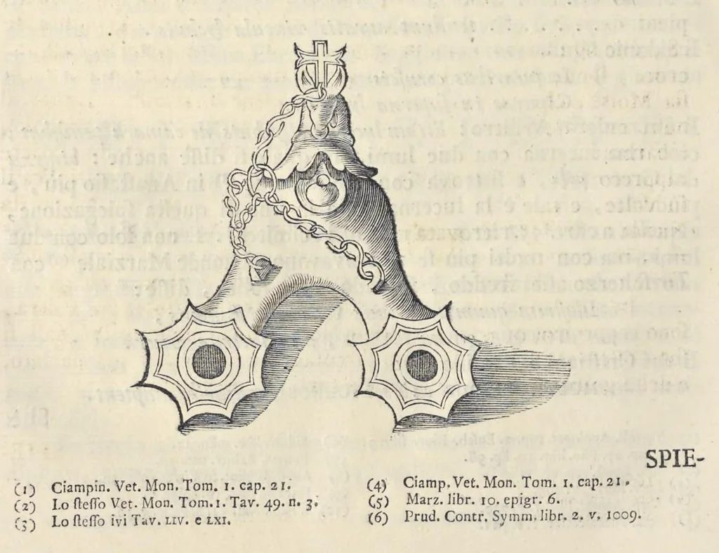 An illustration from Sculture e pitture sagre estratte dai cimiterj di Roma : pubblicate gia dagli autori della Roma sotterranea ed ora nuovamente date in luce colle spiegazioni per ordine di n. s. Clemente XII .., 1737, leaf 177
