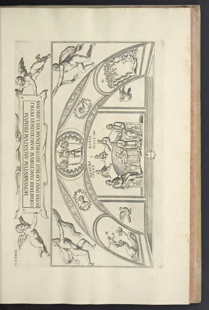 An illustration from Sculture e pitture sagre estratte dai cimiterj di Roma : pubblicate gia dagli autori della Roma sotterranea ed ora nuovamente date in luce colle spiegazioni per ordine di n. s. Clemente XII .., 1737, leaf 226