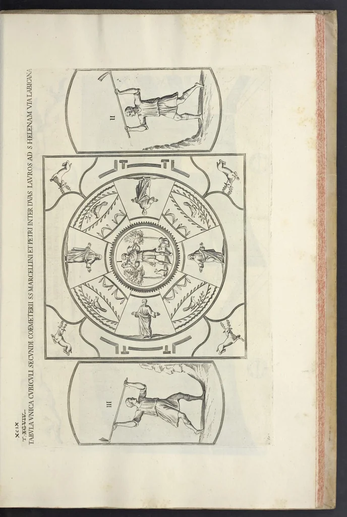 An illustration from Sculture e pitture sagre estratte dai cimiterj di Roma : pubblicate gia dagli autori della Roma sotterranea ed ora nuovamente date in luce colle spiegazioni per ordine di n. s. Clemente XII .., 1737, leaf 282