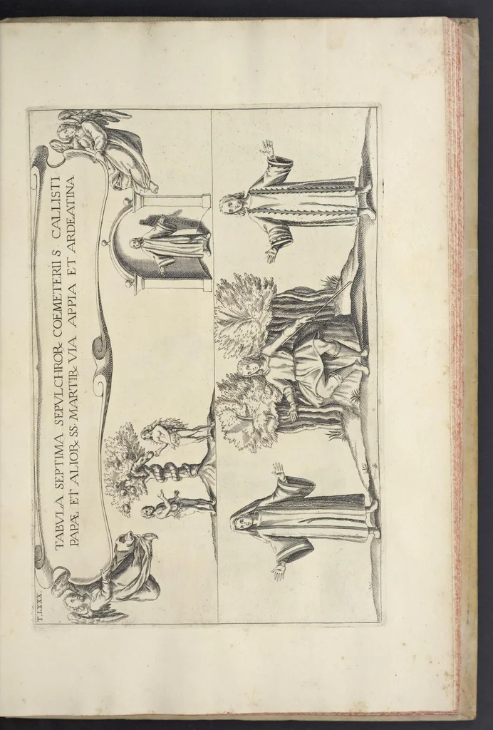 An illustration from Sculture e pitture sagre estratte dai cimiterj di Roma : pubblicate gia dagli autori della Roma sotterranea ed ora nuovamente date in luce colle spiegazioni per ordine di n. s. Clemente XII .., 1737, leaf 320