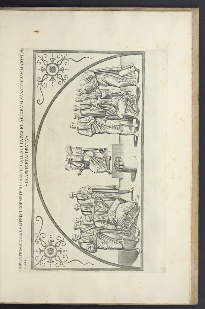 An illustration from Sculture e pitture sagre estratte dai cimiterj di Roma : pubblicate gia dagli autori della Roma sotterranea ed ora nuovamente date in luce colle spiegazioni per ordine di n. s. Clemente XII .., 1737, leaf 372