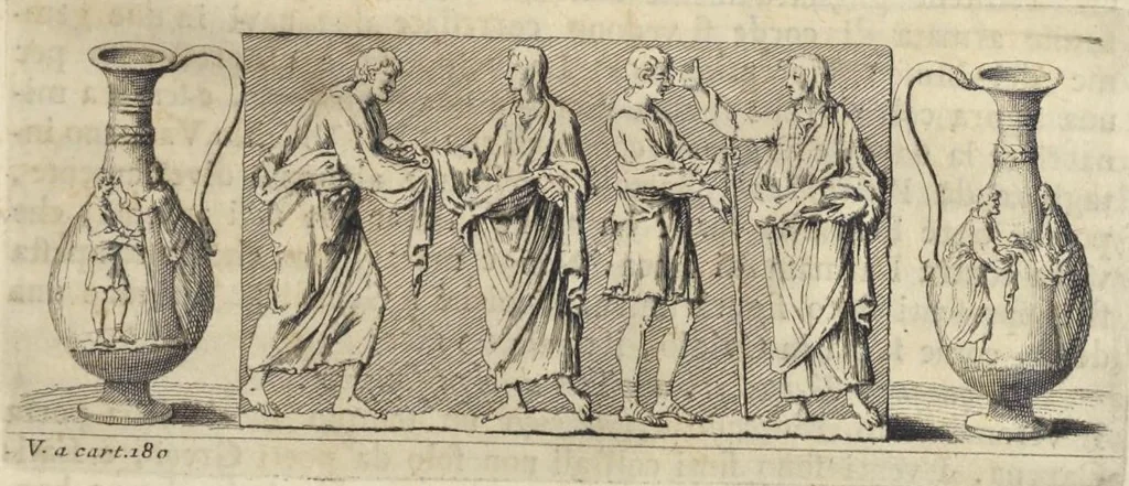 An illustration from Sculture e pitture sagre estratte dai cimiterj di Roma : pubblicate gia dagli autori della Roma sotterranea ed ora nuovamente date in luce colle spiegazioni per ordine di n. s. Clemente XII .., 1737, leaf 202