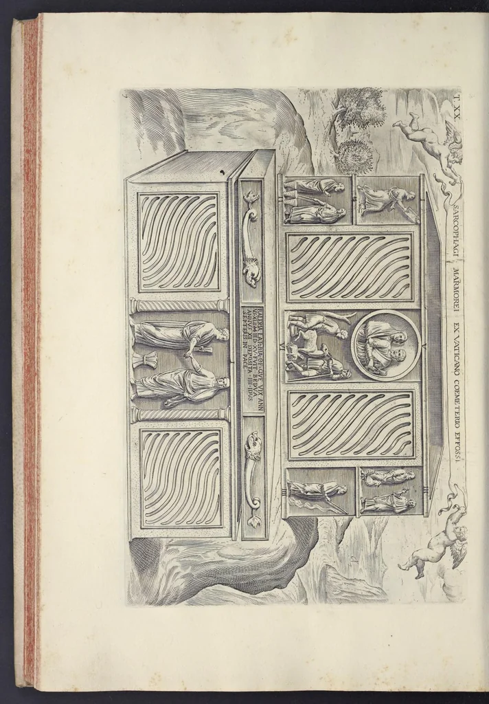 An illustration from Sculture e pitture sagre estratte dai cimiterj di Roma : pubblicate gia dagli autori della Roma sotterranea ed ora nuovamente date in luce colle spiegazioni per ordine di n. s. Clemente XII .., 1737, leaf 281