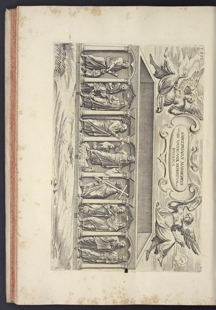 An illustration from Sculture e pitture sagre estratte dai cimiterj di Roma : pubblicate gia dagli autori della Roma sotterranea ed ora nuovamente date in luce colle spiegazioni per ordine di n. s. Clemente XII .., 1737, leaf 283