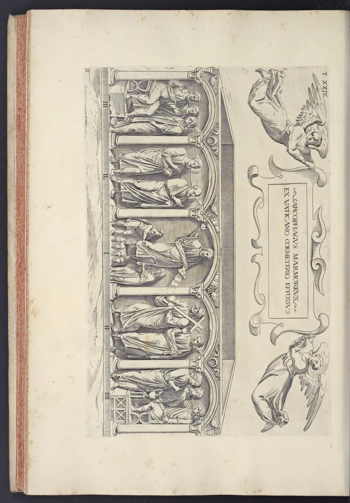 An illustration from Sculture e pitture sagre estratte dai cimiterj di Roma : pubblicate gia dagli autori della Roma sotterranea ed ora nuovamente date in luce colle spiegazioni per ordine di n. s. Clemente XII .., 1737, leaf 289