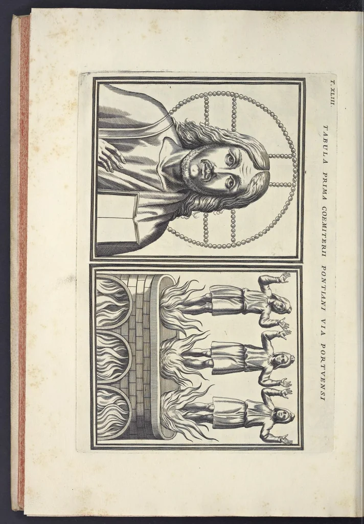 An illustration from Sculture e pitture sagre estratte dai cimiterj di Roma : pubblicate gia dagli autori della Roma sotterranea ed ora nuovamente date in luce colle spiegazioni per ordine di n. s. Clemente XII .., 1737, leaf 327