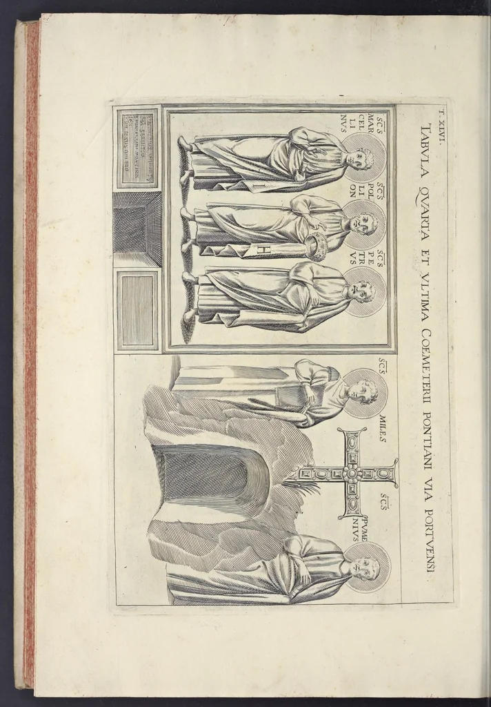 An illustration from Sculture e pitture sagre estratte dai cimiterj di Roma : pubblicate gia dagli autori della Roma sotterranea ed ora nuovamente date in luce colle spiegazioni per ordine di n. s. Clemente XII .., 1737, leaf 333