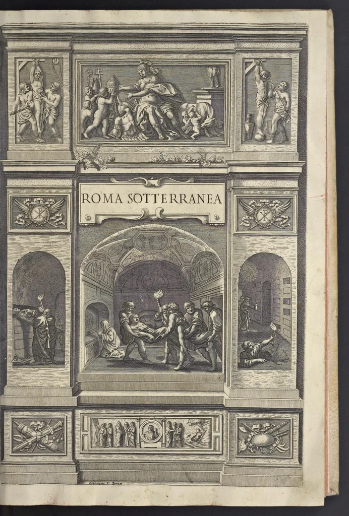 An illustration from Sculture e pitture sagre estratte dai cimiterj di Roma : pubblicate gia dagli autori della Roma sotterranea ed ora nuovamente date in luce colle spiegazioni per ordine di n. s. Clemente XII .., 1737, leaf 4