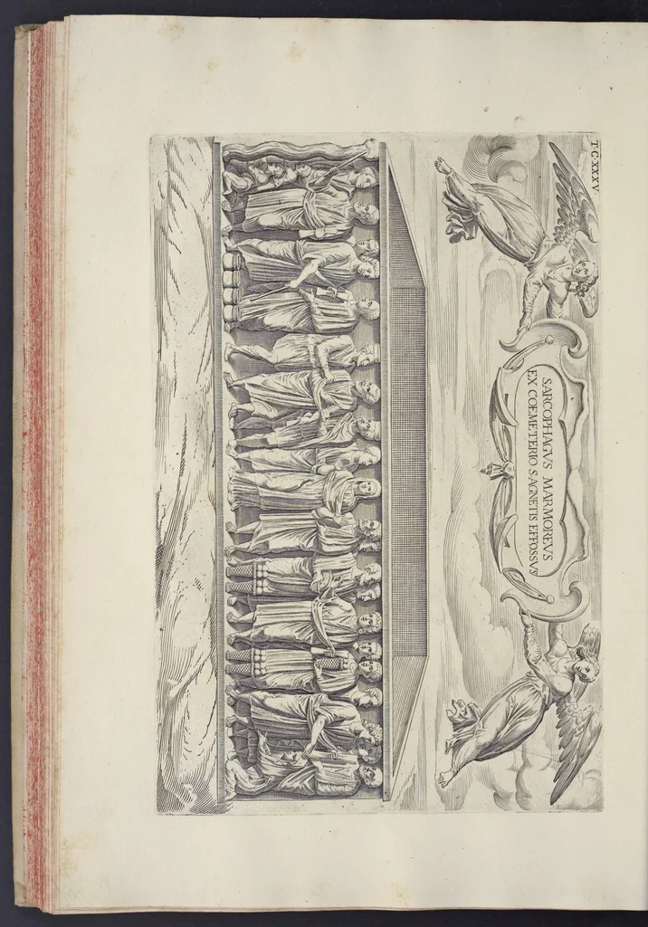 An illustration from Sculture e pitture sagre estratte dai cimiterj di Roma : pubblicate gia dagli autori della Roma sotterranea ed ora nuovamente date in luce colle spiegazioni per ordine di n. s. Clemente XII .., 1737, leaf 275