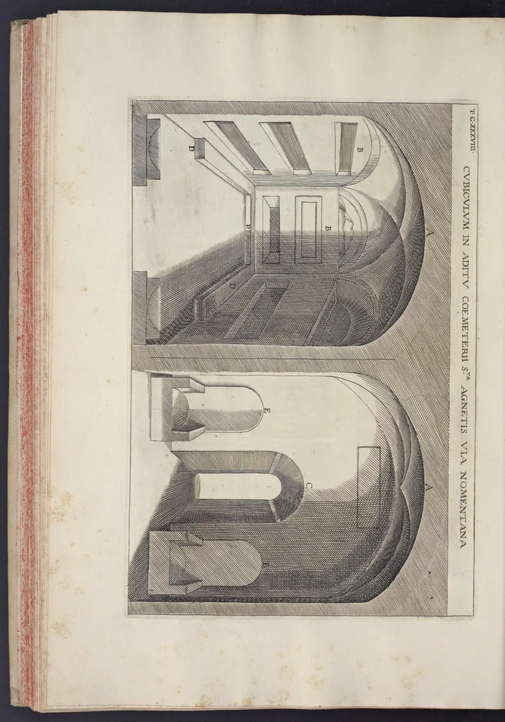 An illustration from Sculture e pitture sagre estratte dai cimiterj di Roma : pubblicate gia dagli autori della Roma sotterranea ed ora nuovamente date in luce colle spiegazioni per ordine di n. s. Clemente XII .., 1737, leaf 281