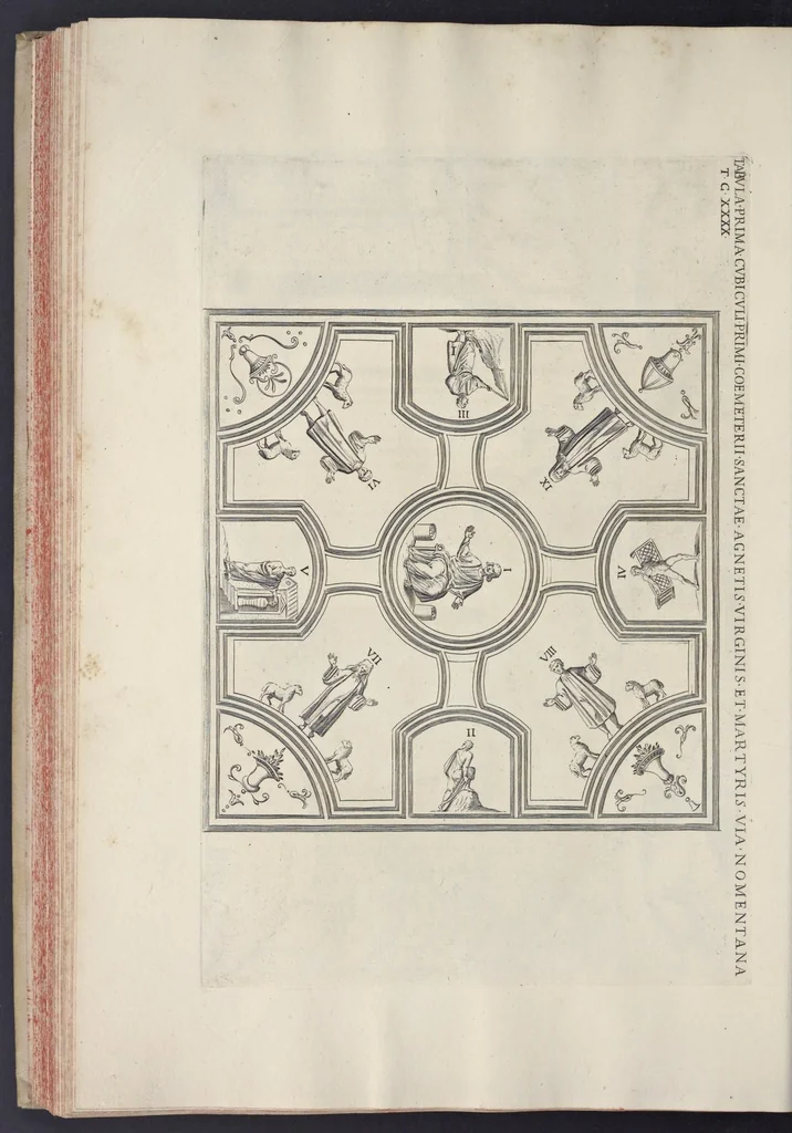 An illustration from Sculture e pitture sagre estratte dai cimiterj di Roma : pubblicate gia dagli autori della Roma sotterranea ed ora nuovamente date in luce colle spiegazioni per ordine di n. s. Clemente XII .., 1737, leaf 285