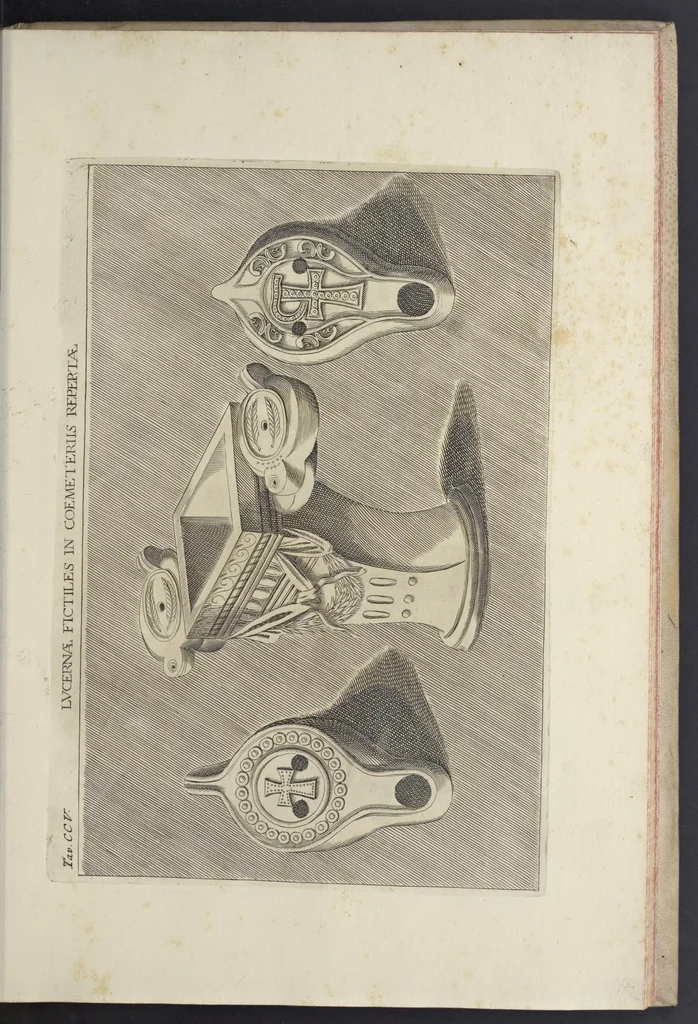 An illustration from Sculture e pitture sagre estratte dai cimiterj di Roma : pubblicate gia dagli autori della Roma sotterranea ed ora nuovamente date in luce colle spiegazioni per ordine di n. s. Clemente XII .., 1737, leaf 328