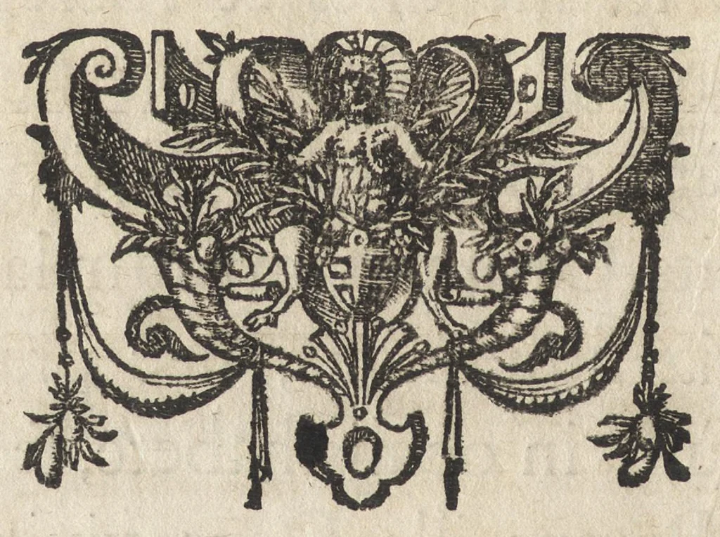 An illustration from Ivsti LipsI De crvce libri tres : ad sacram profanámque historiam utiles : vnà cum notis, 1594, leaf 9