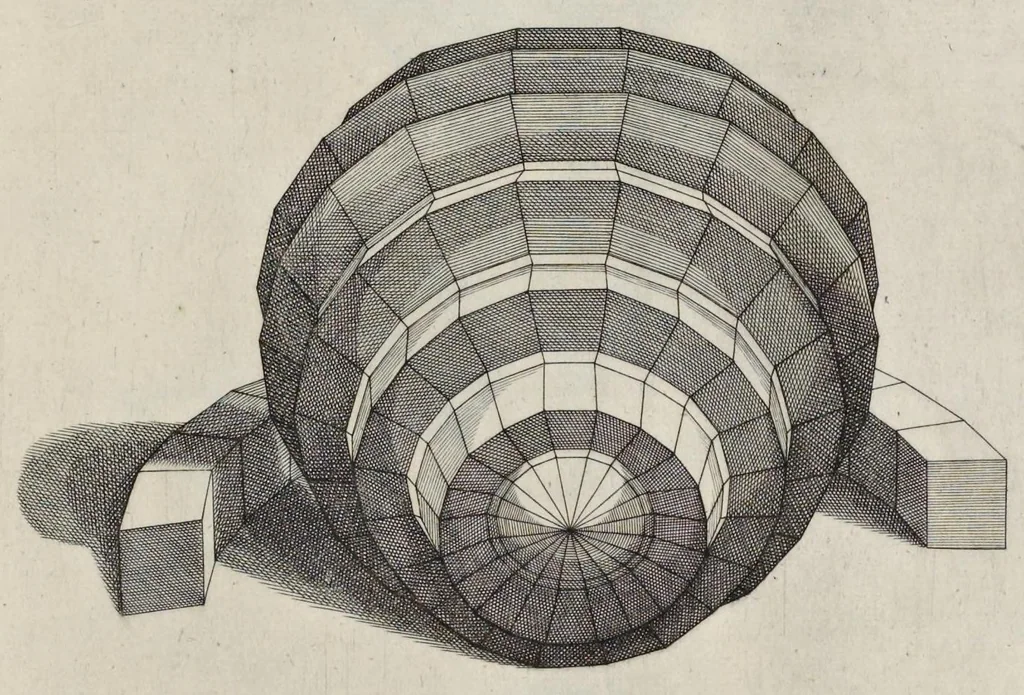 An illustration from La pratica di prospettiua del Caualiere Lorenzo Sirigatti : al Sermo. Ferdinando Medici granduca di Toscana, 1596, leaf 128