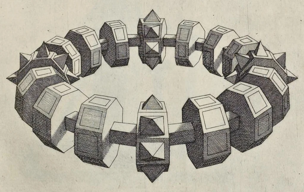 An illustration from La pratica di prospettiua del Caualiere Lorenzo Sirigatti : al Sermo. Ferdinando Medici granduca di Toscana, 1596, leaf 128