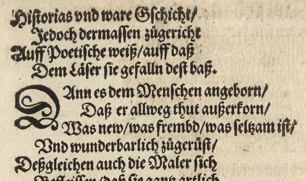 An illustration from Iohan. Posthii Germershemii Tetrasticha in Ovidii Metam. lib. XV. qvibus accesserunt Vergilij Solis figurae elegantiss. & iam primùm in lucem editae = Schoene Figuren auss dem fuertrefflichen Poeten Ouidio, allen Malern, Goldtschmiden, und Bildthauwern, zü nutz unnd gütem mit fleiss gerissen, 1563, leaf 12