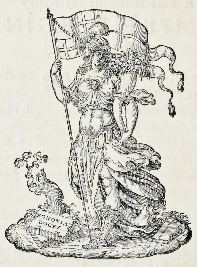 An illustration from Riforma delli statvti della Compagnia de gli orefici della città di Bologna, 1672, leaf 19