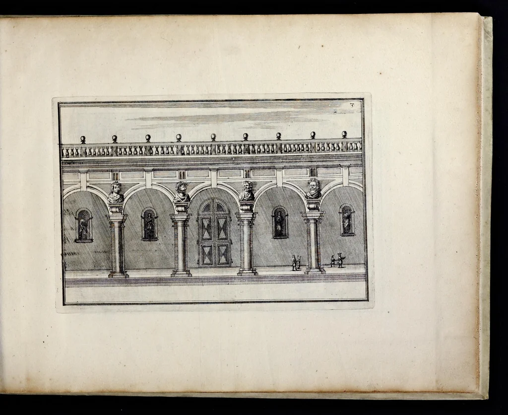 An illustration from Die Fürst-Bischofliche Olmucische Residentz-Stadt Cremsier : sambt denen nechst darbey neu-erhöbt, und von Grund zugericht und erbauten Lust- Blum- und Thier-Garten, 1691, leaf 12