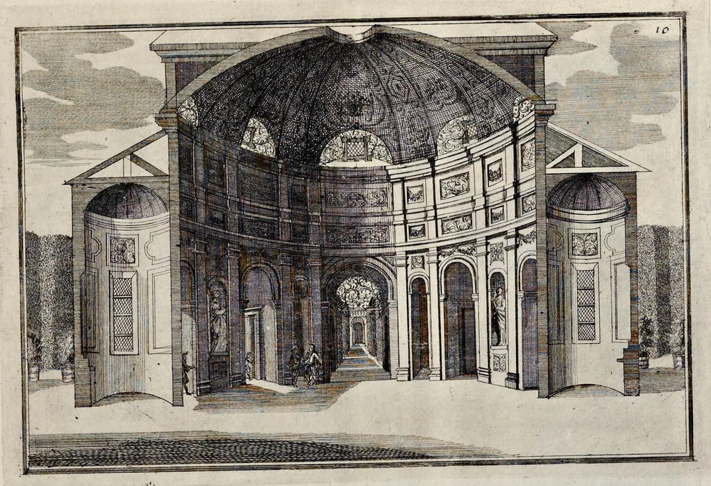 An illustration from Die Fürst-Bischofliche Olmucische Residentz-Stadt Cremsier : sambt denen nechst darbey neu-erhöbt, und von Grund zugericht und erbauten Lust- Blum- und Thier-Garten, 1691, leaf 26