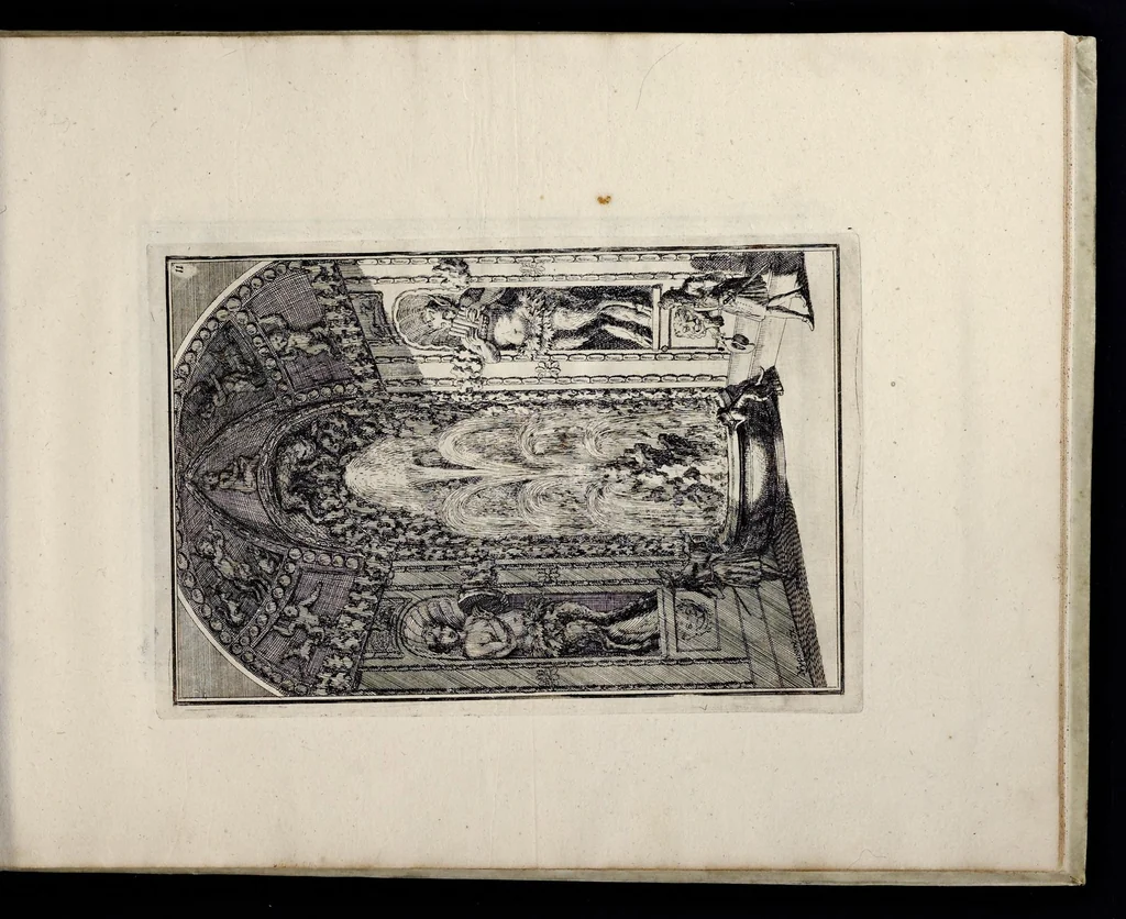 An illustration from Die Fürst-Bischofliche Olmucische Residentz-Stadt Cremsier : sambt denen nechst darbey neu-erhöbt, und von Grund zugericht und erbauten Lust- Blum- und Thier-Garten, 1691, leaf 28