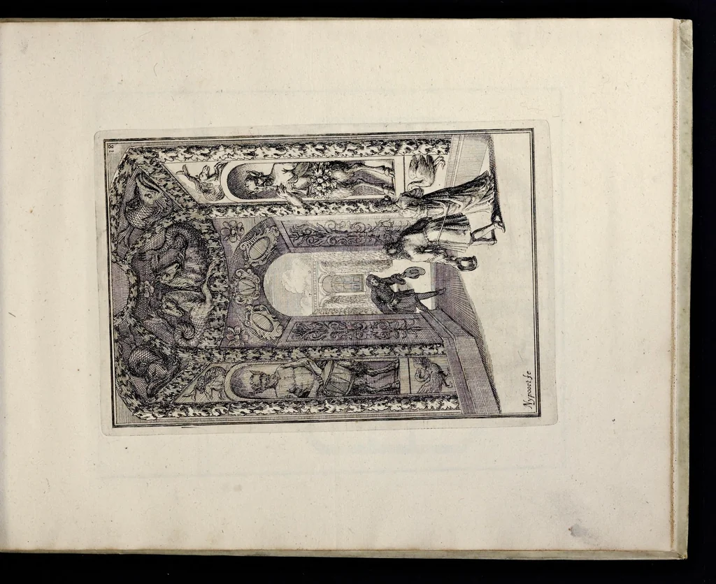 An illustration from Die Fürst-Bischofliche Olmucische Residentz-Stadt Cremsier : sambt denen nechst darbey neu-erhöbt, und von Grund zugericht und erbauten Lust- Blum- und Thier-Garten, 1691, leaf 42