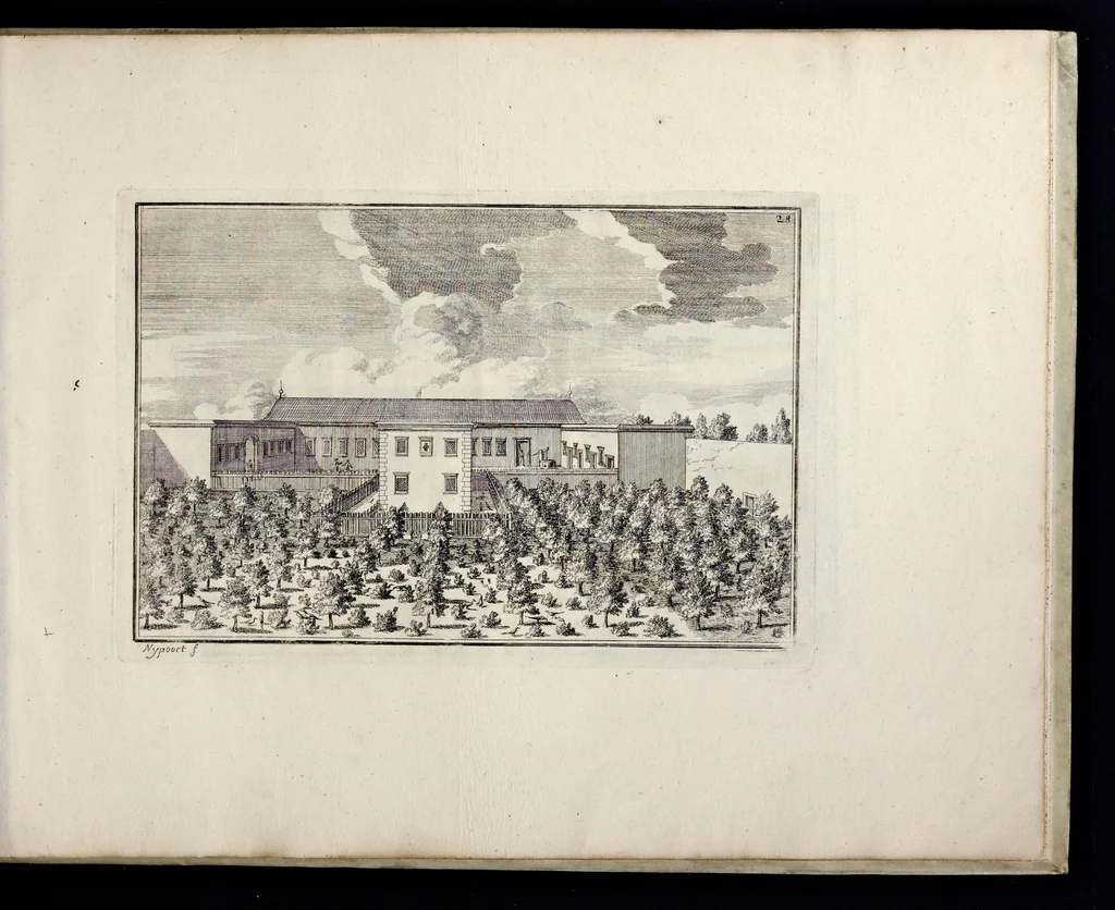 An illustration from Die Fürst-Bischofliche Olmucische Residentz-Stadt Cremsier : sambt denen nechst darbey neu-erhöbt, und von Grund zugericht und erbauten Lust- Blum- und Thier-Garten, 1691, leaf 62