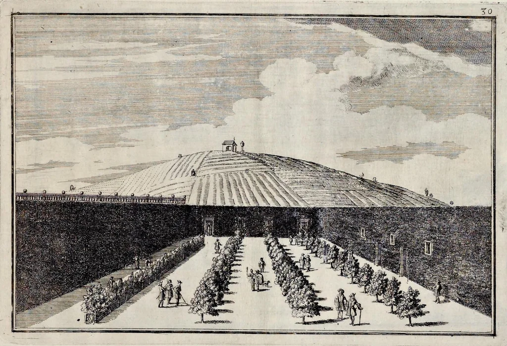 An illustration from Die Fürst-Bischofliche Olmucische Residentz-Stadt Cremsier : sambt denen nechst darbey neu-erhöbt, und von Grund zugericht und erbauten Lust- Blum- und Thier-Garten, 1691, leaf 66