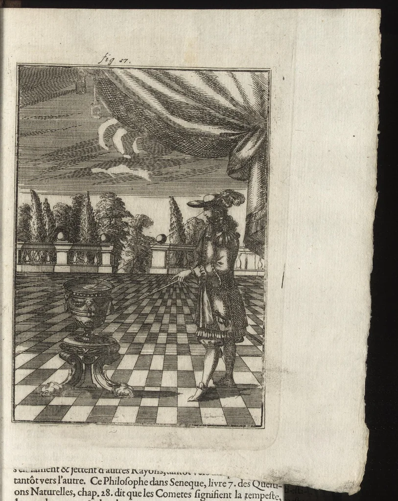 An illustration from Description de l'univers : contenant les differents systemes du monde, les cartes generales & particulieres de la geographie ancienne & moderne, les plans & les profils des principales villes & des autres lieux plus considerables de la Terre : avec les portraits des souverains qui y commandent, leurs blasons, titres & livrées : et les moeurs, religions, gouvernemens & divers habillemens de chaque nation, 1685, leaf 236