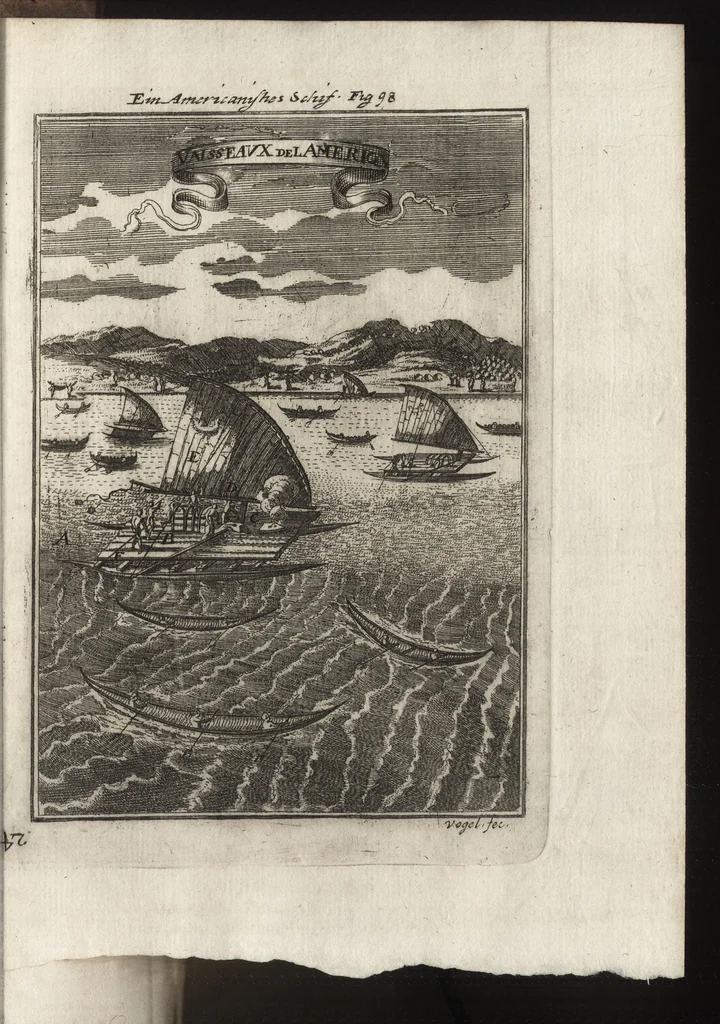An illustration from Description de l'univers : contenant les differents systemes du monde, les cartes generales & particulieres de la geographie ancienne & moderne, les plans & les profils des principales villes & des autres lieux plus considerables de la Terre : avec les portraits des souverains qui y commandent, leurs blasons, titres & livrées : et les moeurs, religions, gouvernemens & divers habillemens de chaque nation, 1685, leaf 386