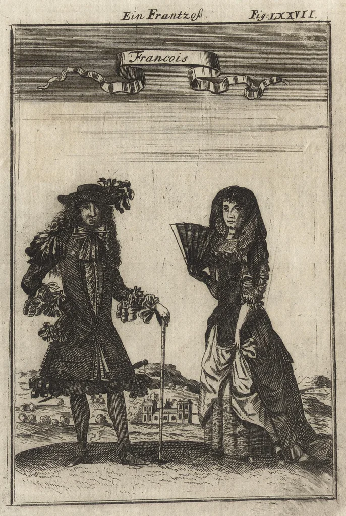 An illustration from Description de l'univers : contenant les differents systemes du monde, les cartes generales & particulieres de la geographie ancienne & moderne, les plans & les profils des principales villes & des autres lieux plus considerables de la Terre : avec les portraits des souverains qui y commandent, leurs blasons, titres & livrées : et les moeurs, religions, gouvernemens & divers habillemens de chaque nation, 1685, leaf 289