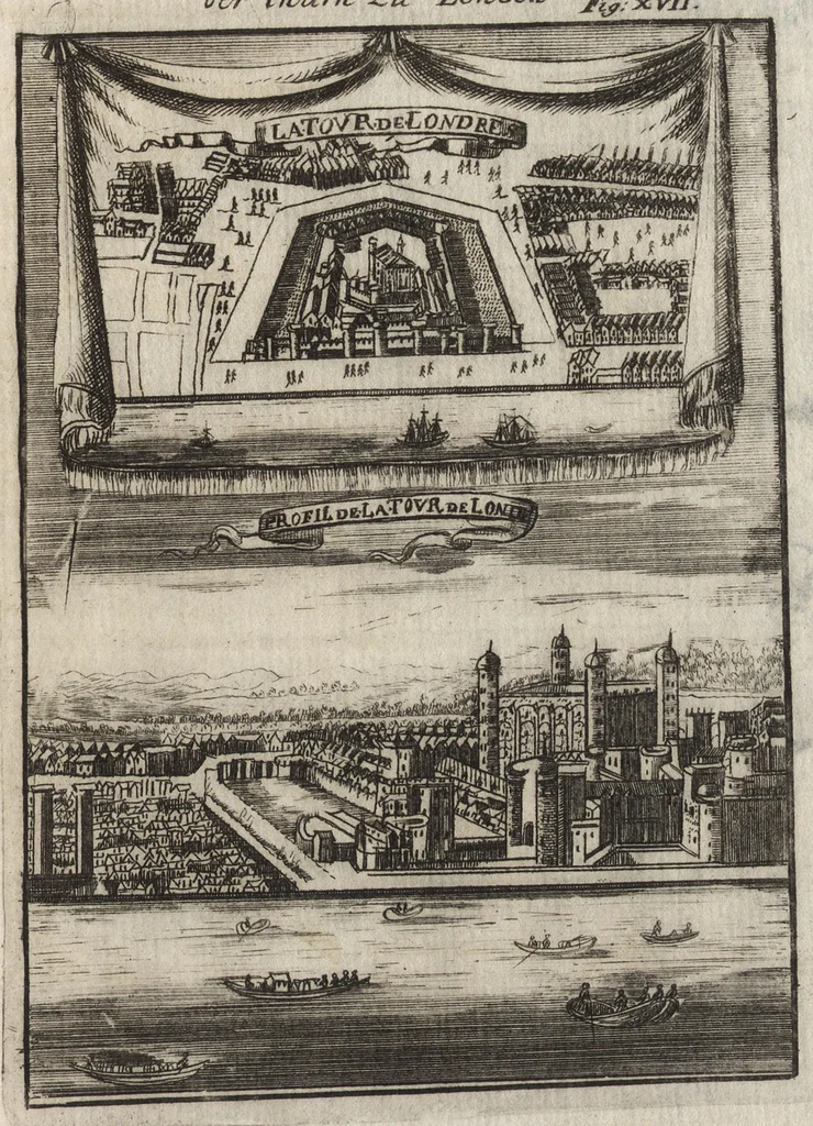 An illustration from Description de l'univers : contenant les differents systemes du monde, les cartes generales & particulieres de la geographie ancienne & moderne, les plans & les profils des principales villes & des autres lieux plus considerables de la Terre : avec les portraits des souverains qui y commandent, leurs blasons, titres & livrées : et les moeurs, religions, gouvernemens & divers habillemens de chaque nation, 1685, leaf 70