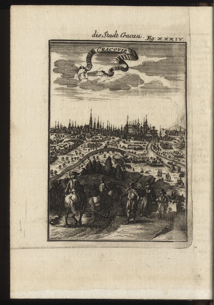 An illustration from Description de l'univers : contenant les differents systemes du monde, les cartes generales & particulieres de la geographie ancienne & moderne, les plans & les profils des principales villes & des autres lieux plus considerables de la Terre : avec les portraits des souverains qui y commandent, leurs blasons, titres & livrées : et les moeurs, religions, gouvernemens & divers habillemens de chaque nation, 1685, leaf 133