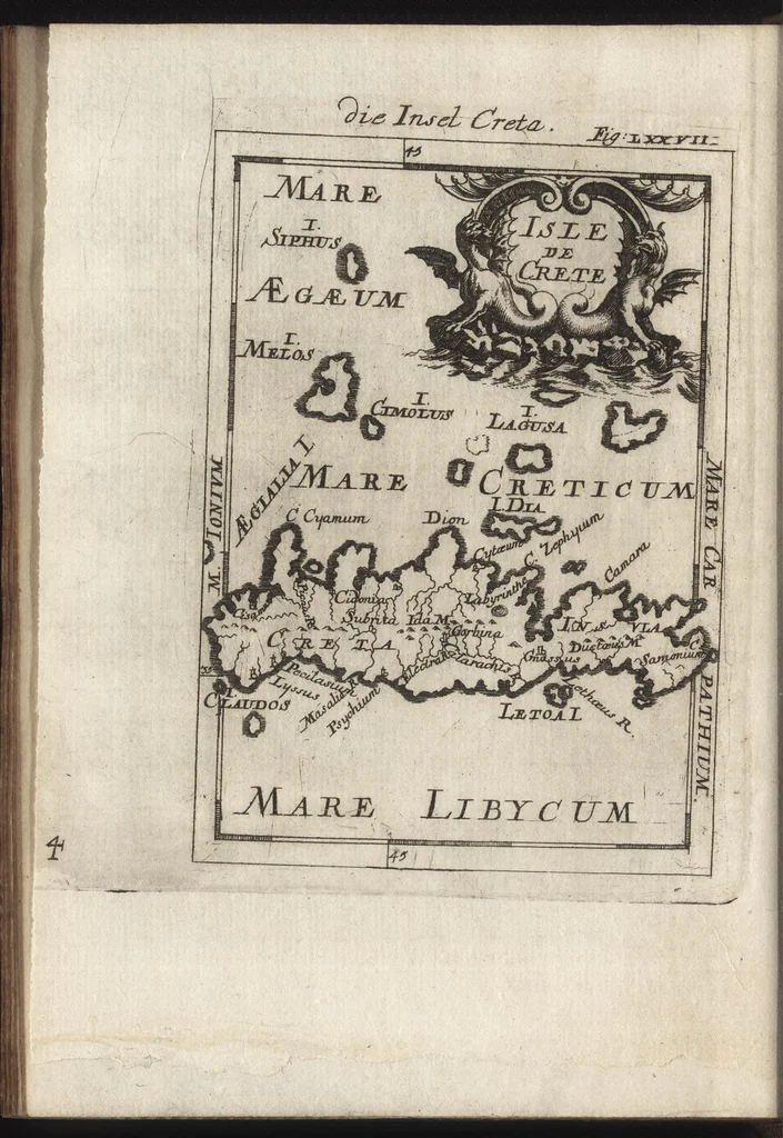 An illustration from Description de l'univers : contenant les differents systemes du monde, les cartes generales & particulieres de la geographie ancienne & moderne, les plans & les profils des principales villes & des autres lieux plus considerables de la Terre : avec les portraits des souverains qui y commandent, leurs blasons, titres & livrées : et les moeurs, religions, gouvernemens & divers habillemens de chaque nation, 1685, leaf 269