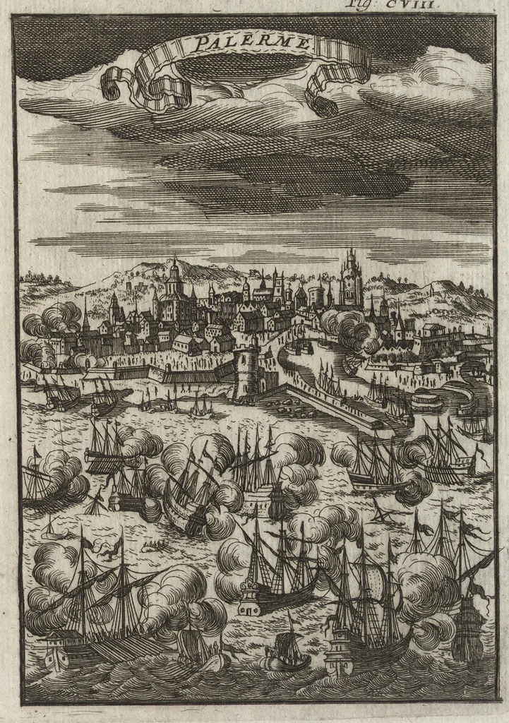 An illustration from Description de l'univers : contenant les differents systemes du monde, les cartes generales & particulieres de la geographie ancienne & moderne, les plans & les profils des principales villes & des autres lieux plus considerables de la Terre : avec les portraits des souverains qui y commandent, leurs blasons, titres & livrées : et les moeurs, religions, gouvernemens & divers habillemens de chaque nation, 1685, leaf 362