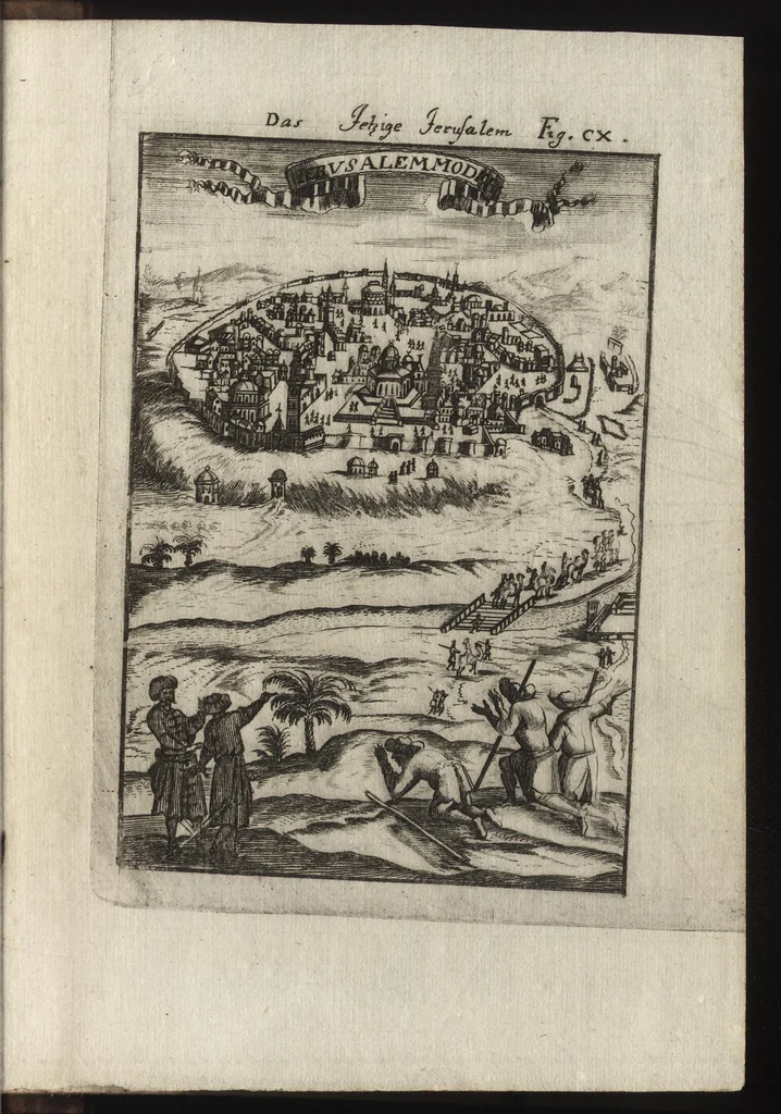 An illustration from Description de l'univers : contenant les differents systemes du monde, les cartes generales & particulieres de la geographie ancienne & moderne, les plans & les profils des principales villes & des autres lieux plus considerables de la Terre : avec les portraits des souverains qui y commandent, leurs blasons, titres & livrées : et les moeurs, religions, gouvernemens & divers habillemens de chaque nation, 1685, leaf 342