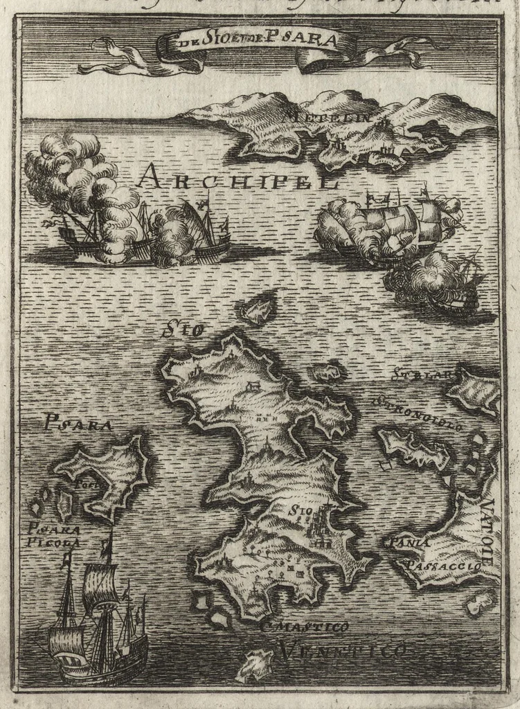 An illustration from Description de l'univers : contenant les differents systemes du monde, les cartes generales & particulieres de la geographie ancienne & moderne, les plans & les profils des principales villes & des autres lieux plus considerables de la Terre : avec les portraits des souverains qui y commandent, leurs blasons, titres & livrées : et les moeurs, religions, gouvernemens & divers habillemens de chaque nation, 1685, leaf 366