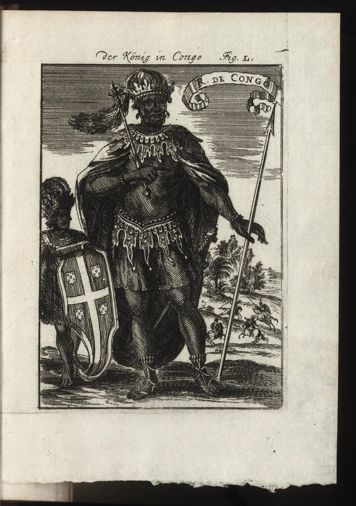 An illustration from Description de l'univers : contenant les differents systemes du monde, les cartes generales & particulieres de la geographie ancienne & moderne, les plans & les profils des principales villes & des autres lieux plus considerables de la Terre : avec les portraits des souverains qui y commandent, leurs blasons, titres & livrées : et les moeurs, religions, gouvernemens & divers habillemens de chaque nation, 1685, leaf 176