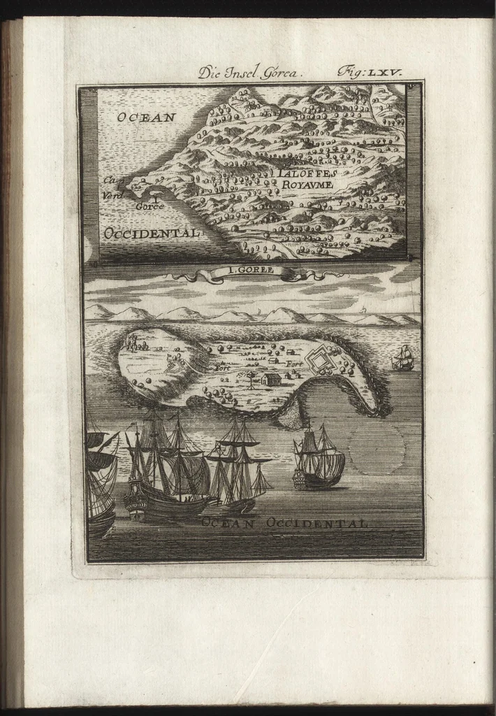 An illustration from Description de l'univers : contenant les differents systemes du monde, les cartes generales & particulieres de la geographie ancienne & moderne, les plans & les profils des principales villes & des autres lieux plus considerables de la Terre : avec les portraits des souverains qui y commandent, leurs blasons, titres & livrées : et les moeurs, religions, gouvernemens & divers habillemens de chaque nation, 1685, leaf 227