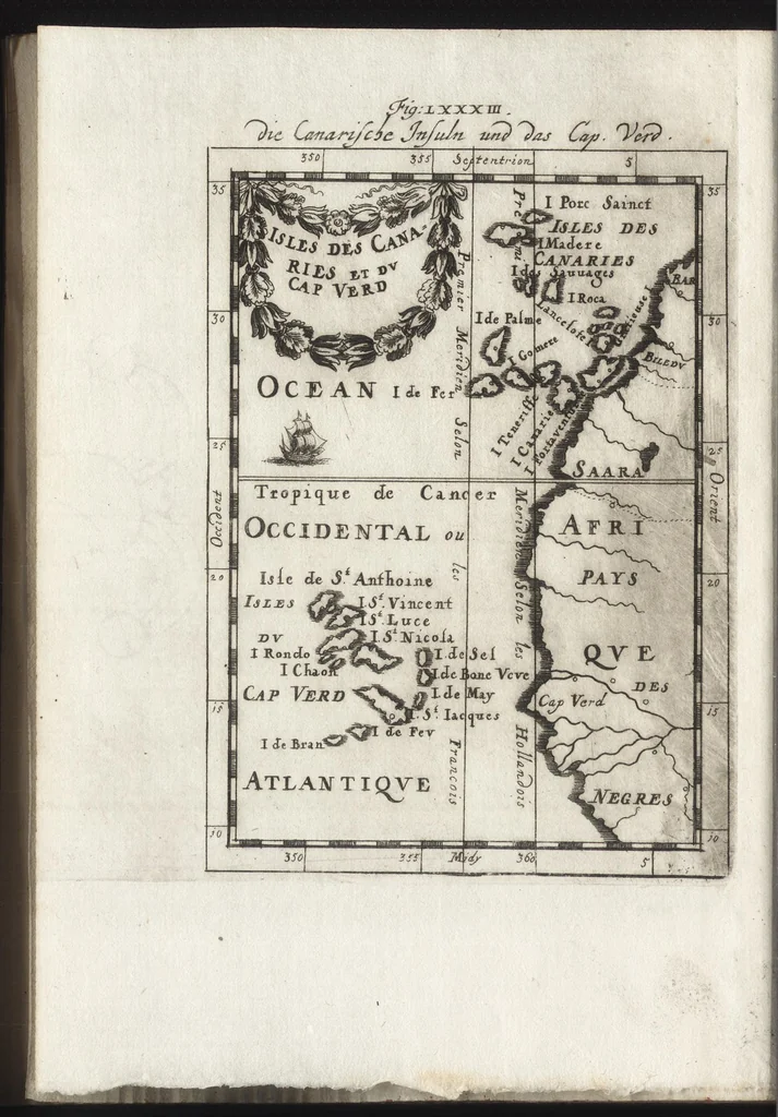 An illustration from Description de l'univers : contenant les differents systemes du monde, les cartes generales & particulieres de la geographie ancienne & moderne, les plans & les profils des principales villes & des autres lieux plus considerables de la Terre : avec les portraits des souverains qui y commandent, leurs blasons, titres & livrées : et les moeurs, religions, gouvernemens & divers habillemens de chaque nation, 1685, leaf 279