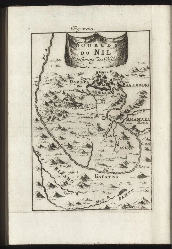 An illustration from Description de l'univers : contenant les differents systemes du monde, les cartes generales & particulieres de la geographie ancienne & moderne, les plans & les profils des principales villes & des autres lieux plus considerables de la Terre : avec les portraits des souverains qui y commandent, leurs blasons, titres & livrées : et les moeurs, religions, gouvernemens & divers habillemens de chaque nation, 1685, leaf 315
